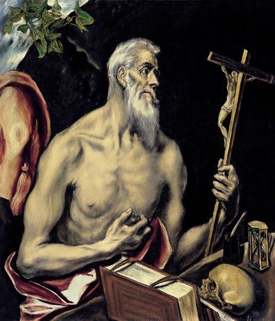 De Berouwvolle Sint Hiëronymus door El Greco