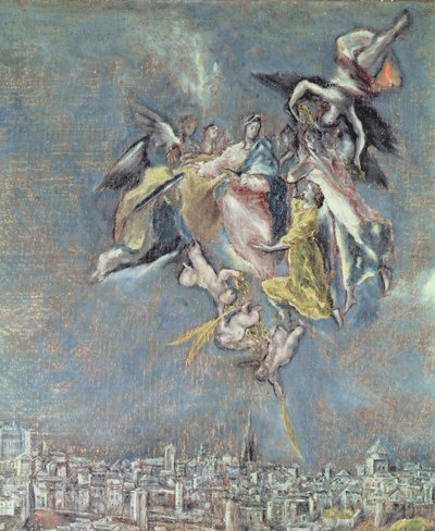 Uitzicht en Kaart van de Stad Toledo (detail) door El Greco