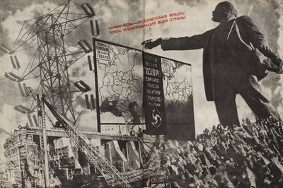Communisme is Sovjetregering plus de elektrificatie van het hele land, 1933 door Eliezer Markowich Lissitzky