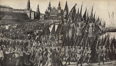 Illustratie uit USSR bouwt socialisme, 1933 door Eliezer Markowich Lissitzky