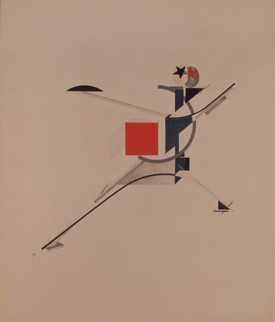 De Nieuwe. Beeldje voor de opera Victory over the sun door A. Kruchenykh, 1920-1921 door Eliezer Markowich Lissitzky