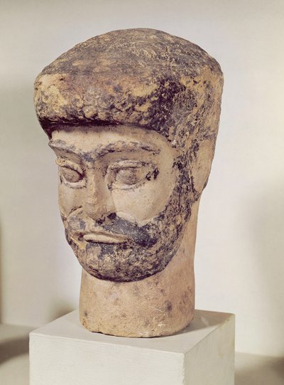 Hoofd van een man met kralen, ca. 1800 v.Chr. door Elamite