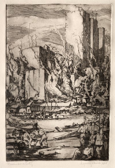 Rivier en Stad door Elbridge Gerry Peirce