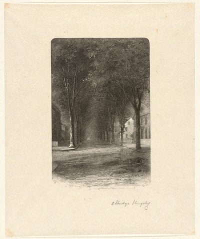 Zonder Titel [Met Bomen Omzoomde Straat] door Elbridge Kingsley