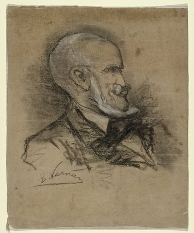 Karikatuurportret van de kunstschilder Johannes Bosboom (1817-1891) door Elchanon Verveer