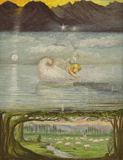 Een gouden boot op een groot, groot water door Eleanor Fortescue Brickdale