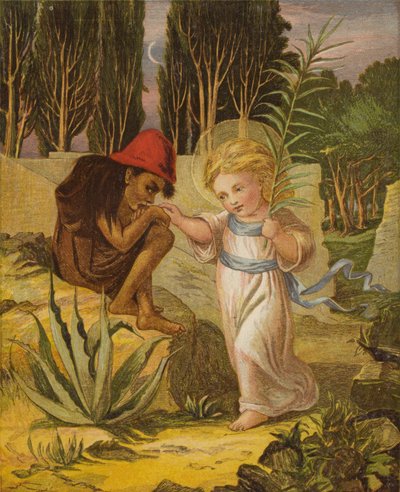 Een klein glimlachend kind, dat een stralende kroon droeg door Eleanor Fortescue Brickdale