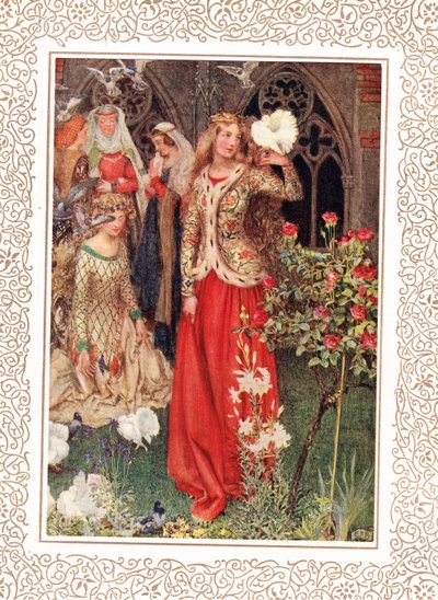 Guinevere en haar dames in de gouden dagen, illustratie uit 