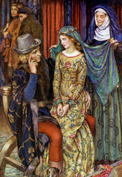 Illustratie voor Idylls Of The King door Alfred Lord Tennyson door Eleanor Fortescue Brickdale