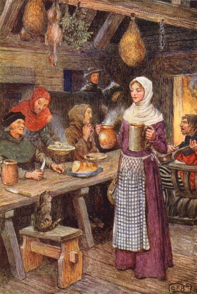 Illustratie voor The Gathering of Brother Hilarius door Michael Fairless door Eleanor Fortescue Brickdale