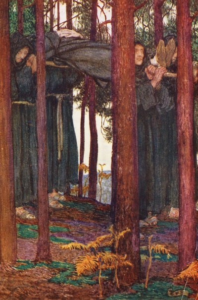 Illustratie voor De Verzameling van Broeder Hilarius door Michael Fairless door Eleanor Fortescue Brickdale