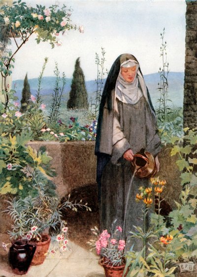 St Clare (kleurenlitho) door Eleanor Fortescue-Brickdale