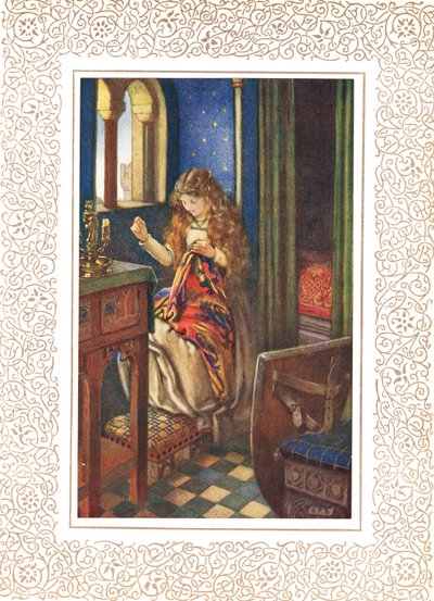 De lelie-maagd van Astolat, ook bekend als de Lady of Shalott, illustratie uit 