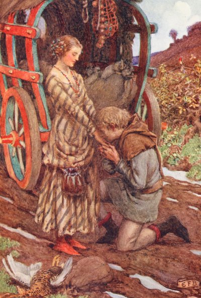 Illustratie voor The Gathering of Brother Hilarius door Michael Fairless door Eleanor Fortescue Brickdale