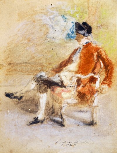 Figuur in 18e-eeuwse kostuum, ca. 1890 door Eleuterio Pagliano