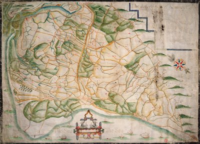 Kaart van Romney Marsh door Elhanan Tucker