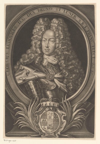 Portret van Georg Ludwig, koning van Groot-Brittannië en Ierland door Elias Christopf Heiss