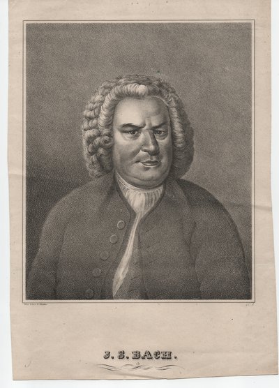 Johann Sebastian Bach (1685-1750) (ca. 1850, gravure) door Elias Gottleib (after) Haussmann