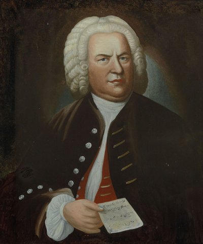 Portret van Johann Sebastian Bach, midden 18e eeuw door Elias Gottlob Haussmann