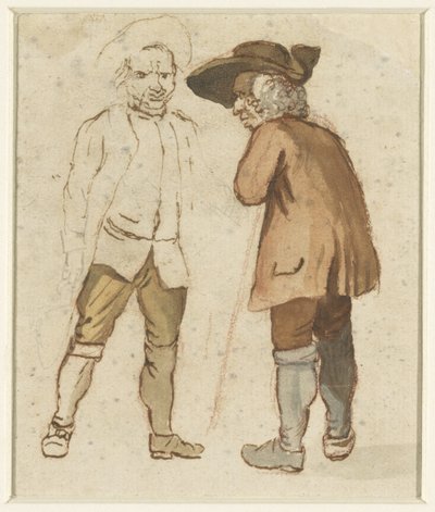 Twee oude boeren in gesprek door Elias Martin (possibly)