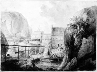Kustbebouwing in Engeland door Elias Martin