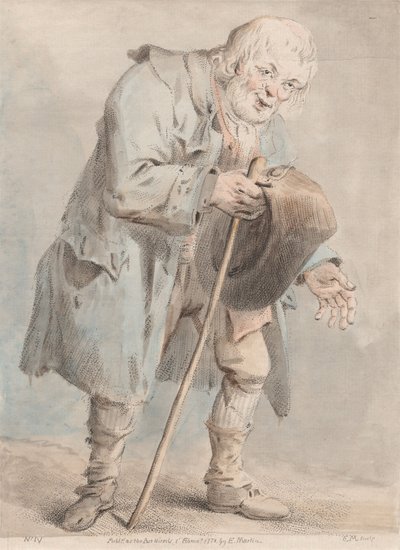 Oude bedelende man door Elias Martin