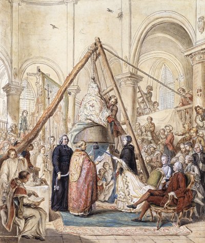 De Zegening van de Klok van de Dorpskerk in Ormesson door de Markiezin d