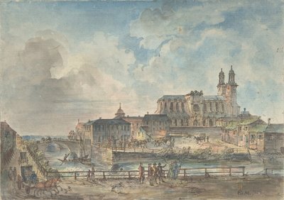 Uitzicht op de Kathedraal van Uppsala vanuit het Noorden, 18e-begin 19e eeuw door Elias Martin