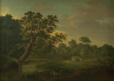 Een brug over een waterloop bij Skodsborgvej door Elias Meyer