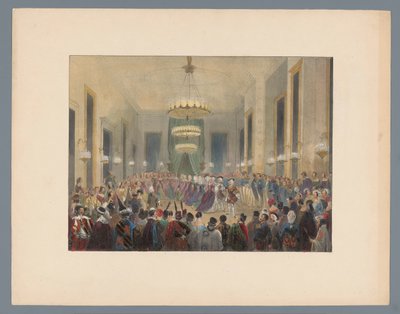 Balzaal waar de pavane wordt gedanst, 1845 door Elias Spanier