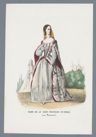 Dame van het Franse hof XVI eeuw, onder Francois I door Elias Spanier