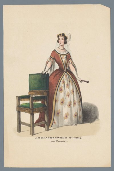 Dame de la cour Francaise XVI Siècle. sous Francois I door Elias Spanier