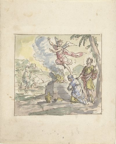 Het offer van Manoach door Elias van Nijmegen
