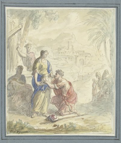 Rebekka en Eliëzer aan de bron door Elias van Nijmegen