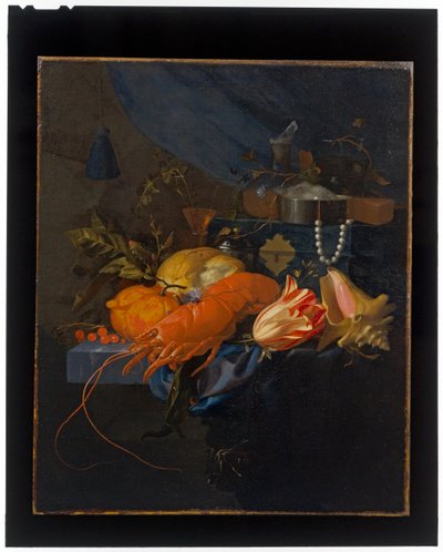 Stilleven met een kreeft door Elias van den Broeck