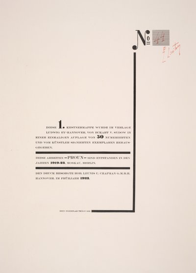 Titelpagina door Eliezer Markowich Lissitzky