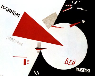Versla de Witten met de Rode Wig, 1920 door Eliezer Markowich Lissitzky