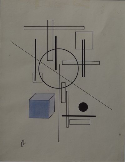Compositie, 1920 door Eliezer Markowich Lissitzky