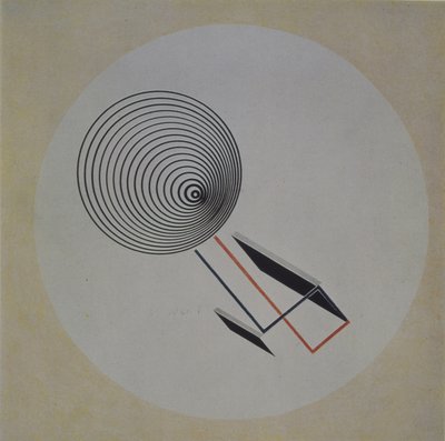 Proun 93. Zwevende spiraal, 1924 door Eliezer Markowich Lissitzky