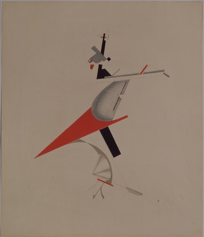 Schurk. Beeldje voor de opera Overwinning op de zon door A. Kruchenykh, 1920-1921 door Eliezer Markowich Lissitzky