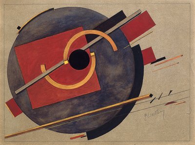 Studie voor een poster, 1920 door Eliezer Markowich Lissitzky