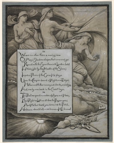 (Illustratie voor Rubáiyát van Omar Khayyám) Het lot verzamelt zich in de sterren door Elihu Vedder