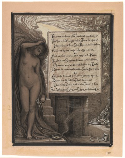 (Illustratie voor Rubáiyát van Omar Khayyám) De lange rustpauze door Elihu Vedder