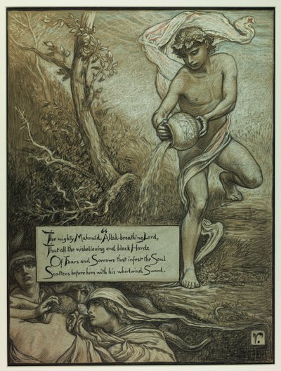 (Illustratie voor Rubáiyát van Omar Khayyám) De machtige Mahmud door Elihu Vedder