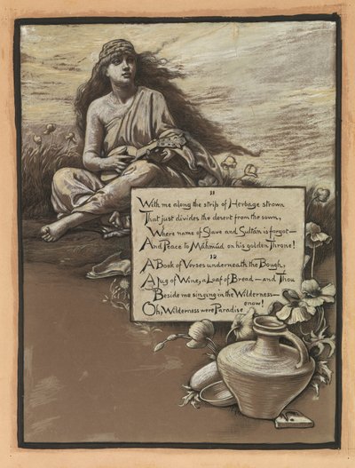 (Illustratie voor Rubáiyát van Omar Khayyám) Het lied in de wildernis door Elihu Vedder