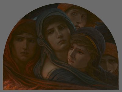Een blik in de hel, of angst. door Elihu Vedder
