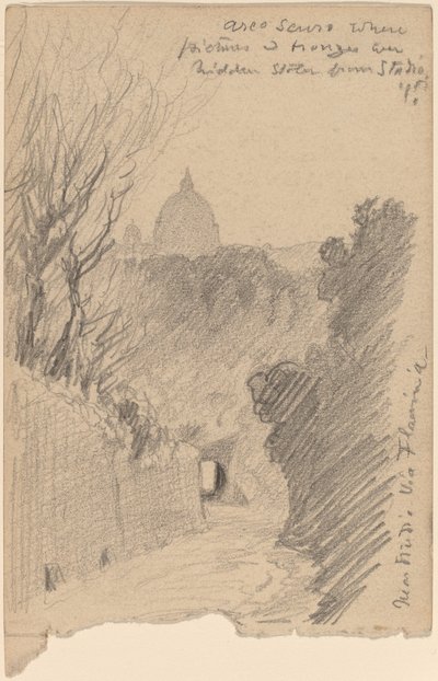 Arco Oscuro--Over de Via Fiaminia door Elihu Vedder