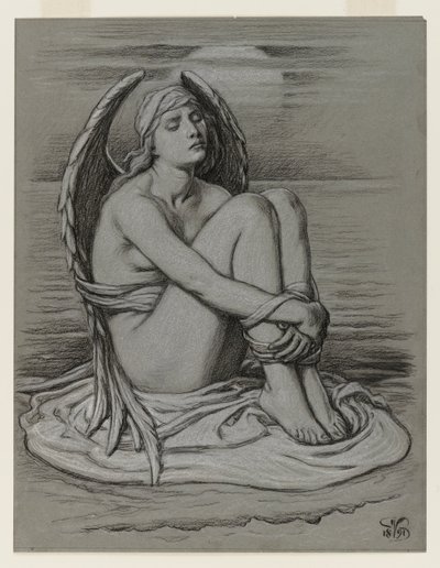 Gebonden Engel door Elihu Vedder