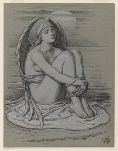Gebonden engel door Elihu Vedder