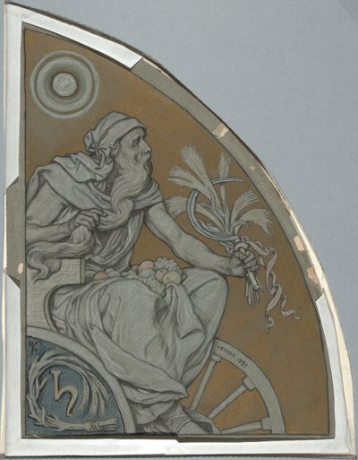 Cartoon voor Saturnus door Elihu Vedder